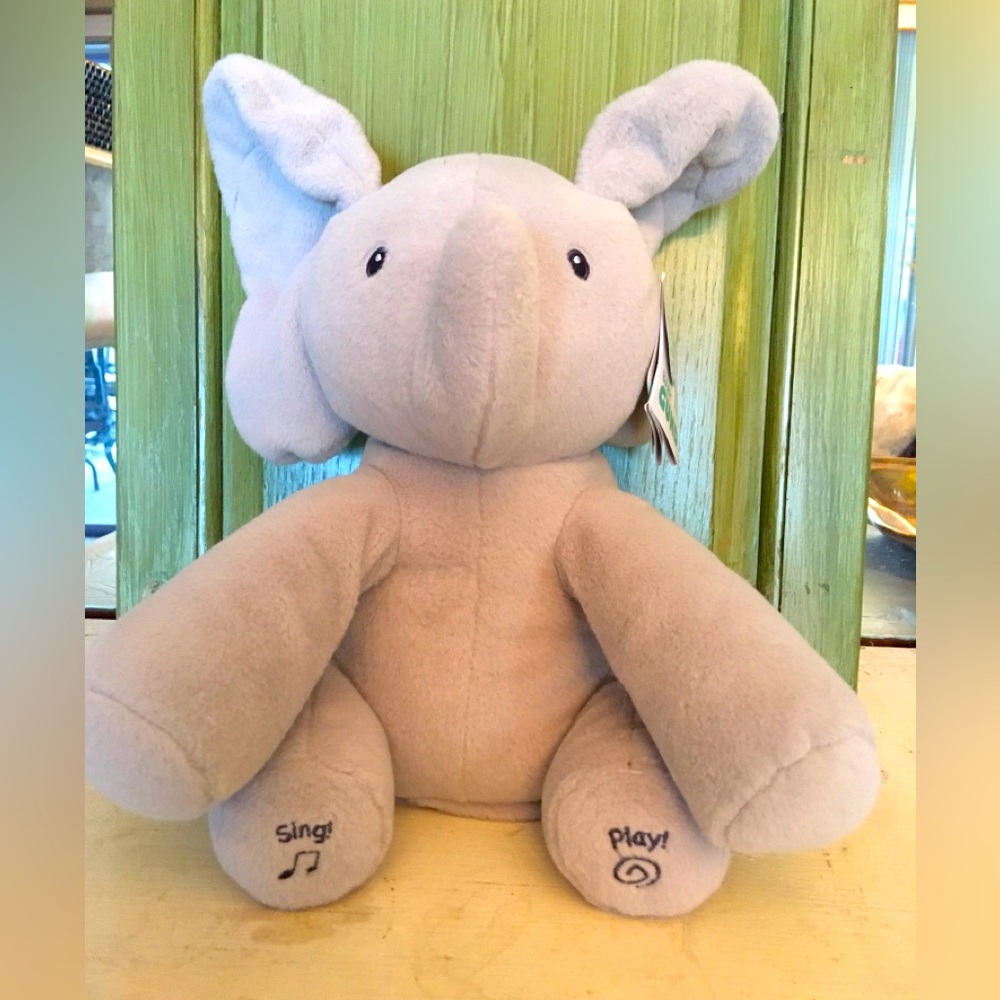 GUND Flappy the Elephant Vintage Plush Elephant Toy - Gray New Baby